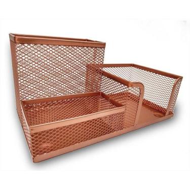 Imagem de Kit Organizador de Mesa Porta Caneta Porta Treco Rose Gold com 3 Parte