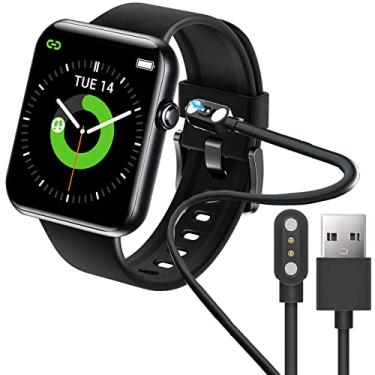 Imagem de Compatível com carregador de relógio inteligente Pautios, cabo de carregamento USB magnético compatível com Pautios Smart Watch/IW2 Smartwatch/Fitniv IW2 Smartwatch (preto)