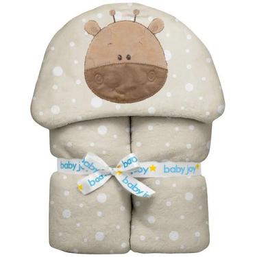 Imagem de Manta Soft Fleece para Bebê 1,00 m x 85 cm com Capuz Baby Joy, Girafa 