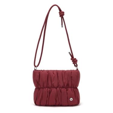 Imagem de WESTBRONCO Bolsas transversais pequenas femininas de nylon com alça ajustável, Vermelho