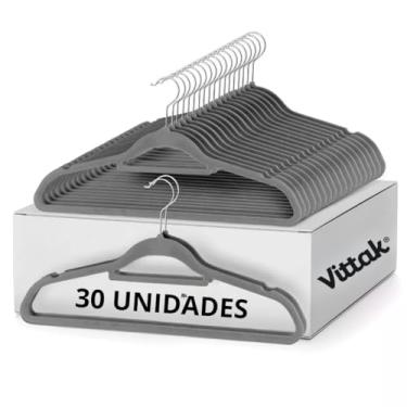 Imagem de Cabides de Veludo Antideslizante Slim Adulto Premium Roupas Antiderrapante Cabide de Terno com Gancho Giratório 360 Graus Resistente Ultra Fino Economia de Espaço (Cinza, 30)