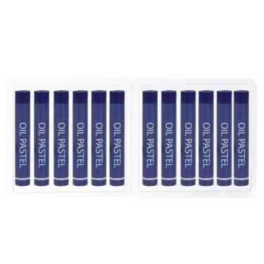 Imagem de Generic Pastéis de óleo azul, 12 peças de giz de cera de óleo macio, pastéis cremosos, suprimentos de arte em bastão para pintura de arte, desenho, mistura de graffiti para artistas iniciantes
