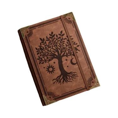 Imagem de Caderno Refilável Vintage Em Couro Árvore Da Vida Planner Mágico Gross