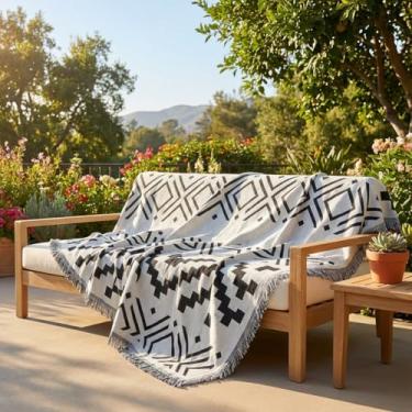 Imagem de amorus Cobertores boêmios, cobertor de chenille, jacquard de chenille, borlas, capa macia para sofá, cama, acampamento ao ar livre, piquenique, carro, viagem, quente e aconchegante para as estações