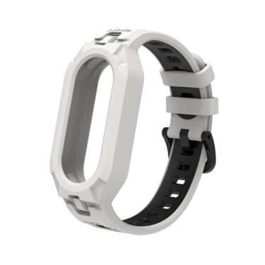 Imagem de ZUC Pulseira de silicone TPU macio para Xiaomi MiBand 8, pulseira para MiBand 8 NFC, borracha Correa, kit de acessórios de substituição (branco-B)
