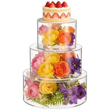 Imagem de Suporte de bolo de acrílico com 3 peças (3 peças)