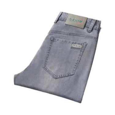 Imagem de Calças Jeans Slim Fit Em Lyocell Para Homens, Confortáveis E Elásticas