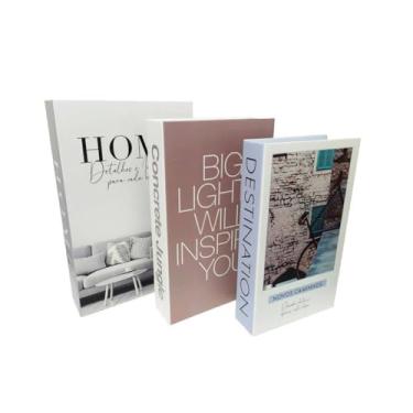 Imagem de Conjunto de 3 Caixas Livro Fake Decorativas para Decoração de Casa, Sala, Quarto, Porta Objetos Premium (Home Detalhes)