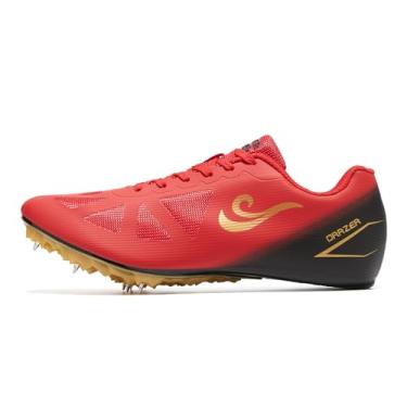 Imagem de ORRZER Tênis masculino de corrida e salto leve para corrida e salto, Vermelho/preto/dourado, 36 BR
