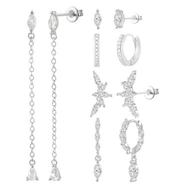 Imagem de Jagosen Brincos pendentes para mulheres, brincos de argola banhados a ouro 14 K, brincos de ouro modernos e hipoalergênicos, pilhas de brincos de argola de ouro, Small, Latão, Zircônia cúbica