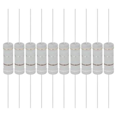Imagem de YOKIVE 10 resistores de filme de óxido metálico de 0,91 ohm 5 watts, 5% de chumbo axial de resistor de tolerância | À prova de chamas para circuitos eletrônicos DIY, projetos de áudio e vídeo