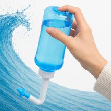 Imagem de Irrigador Nasal e Lavador | Higienizador de Nariz 300ml | Kit Lavagem Nasal Alívio Sinusite, Rinite e Congestão