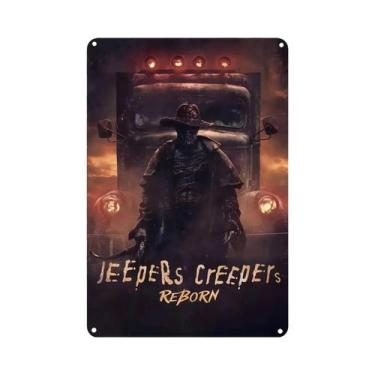 Imagem de Placa De Ferro Estilo Retrô Com Tema De Filme De Terror De Halloween P