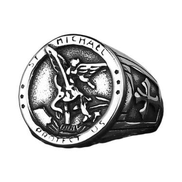 Imagem de Anel Amuleto De Fé Católica Cristã Em Aço Inoxidável Unissex, Joia De 