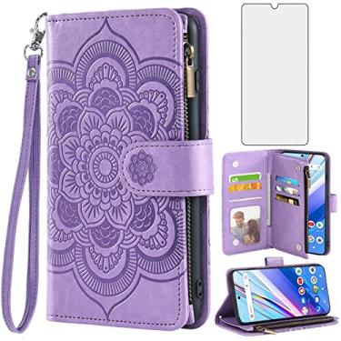 Imagem de Asuwish Capa de telefone para Wiko Voix U616AT capa carteira com protetor de tela de vidro temperado e flor de couro flip porta-cartão de crédito suporte fólio bolsa cordão slot acessórios para