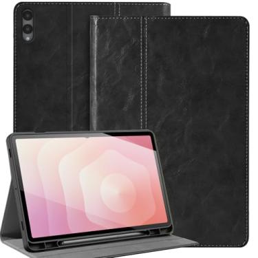 Imagem de Gexmil Capa de couro para Samsung Galaxy Tab S11 Ultra 2025 de 14,6 polegadas com suporte para lápis, capa protetora à prova de choque ajustável, suporte inteligente, premium, antiderrapante, capa