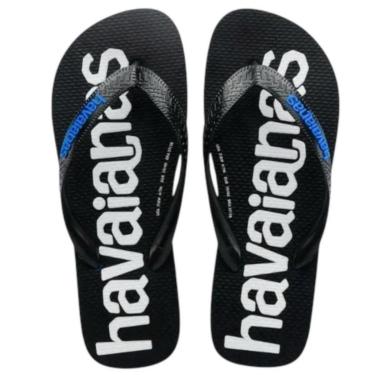 Imagem de Chinelo Havaianas Top Logomania 2 - Preto e Azul - 45/46-Masculino