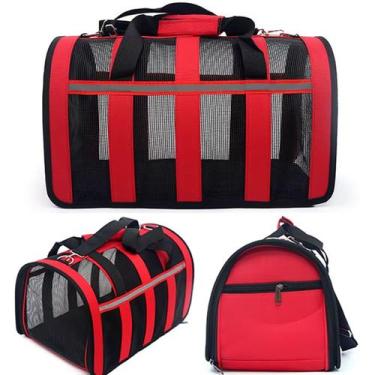 Imagem de Bolsa Transporte Pet Cachorro Gato Animais Faixa Refletiva Viagem Pass