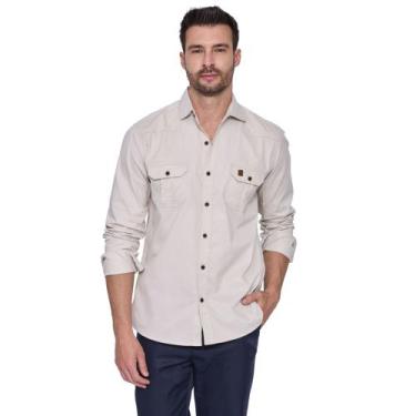 Imagem de Camisa Masculina Amil Estilo Militar Manga Longa Slim 100% Algodão 174