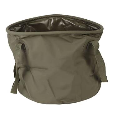 Imagem de Balde de acampamento dobrável portátil balde de armazenamento de água para pesca viajar material de poliéster pvc od verde (Tamanho Grande 20L)