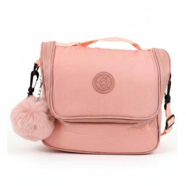 Imagem de Bolsa Térmica Feminina Nylon Lancheira Necessaire Grande Marmiteira co