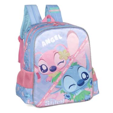 Imagem de Mochila Costas Lilo Stitch Menina Juvenil Escolar Roxo