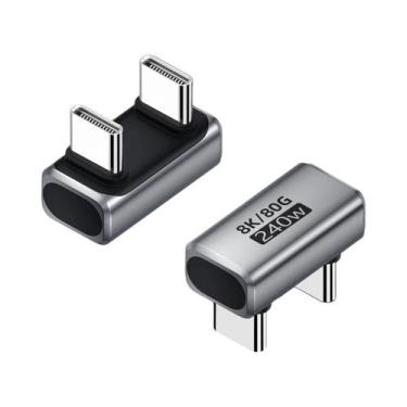 Imagem de Adaptador USB C Em Forma De U 8K@60Hz 80Gbps 180 Graus Fêmea Para Mach