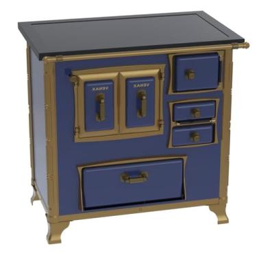 Imagem de Fogão a Lenha GII N 1 Renaissance Premium Azul Saida Esquerda