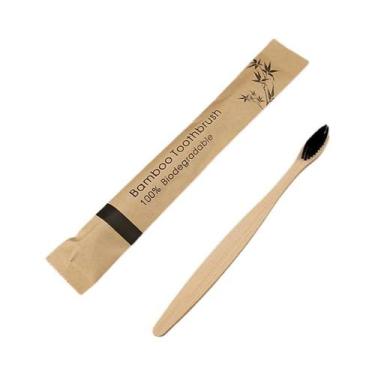 Imagem de Escova De Dentes De Bambu Com Cerdas Macias, Ecológica, Biodegradável,