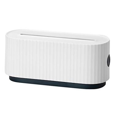 Imagem de Caixa de Gerenciamento Cabos com Suporte para Telefone Tampo Organizador Fios Mesa Protetor Painéis Energia Ocultador Escritório Residencial Tampa Superior Removível Fendas Ventilação ABS
