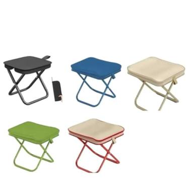Imagem de Banqueta Dobrável de Alumínio para Camping, Banquinho Portátil Leve com Bolsa com Zíper, Banco Resistente para Pesca, Praia e Viagem(aleatório)
