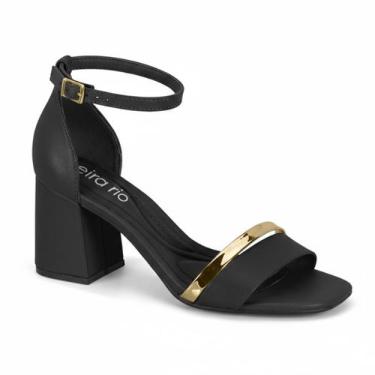 Imagem de Sandália Feminina Beira Rio Casual Salto Médio Grosso Confortável Orig