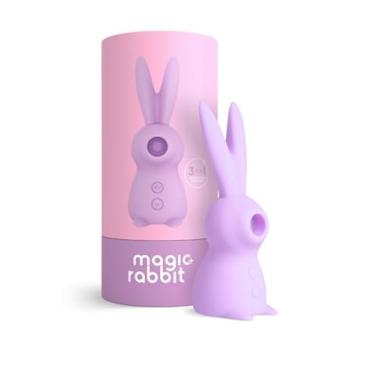 Imagem de Magic Rabbit 3 em 1 Sugador de Clitóris Estimulador de Lingua e Vibração 7 Intensidades Recarregável A Sós (LILÁS)