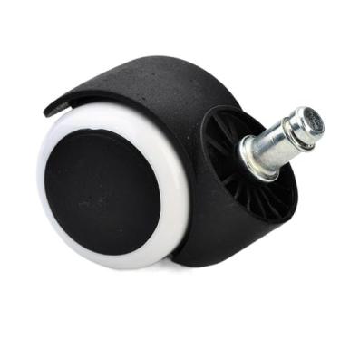 Imagem de 5 peças de rodas de rodízio mudo universais de 5 cm - Rolos giratórios resistentes de 50 kg para cadeiras e móveis de escritório, ferragens de substituição duráveis (branco)