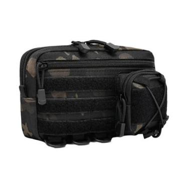 Imagem de Bolsa Tática Horizontal Molle Com Cordão Frontal, Organizador Modular 