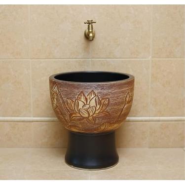 Imagem de Esfregão de cerâmica piscina varanda banheiro esfregão doméstico piscina sala integrada ao ar livre tamanho pequeno pátio lavatório e esfregão - 6