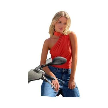 Imagem de Top Cropped Feminino Vintage Sem Costas, Ombro a Ombro, Halter, Sem Ma