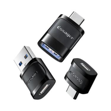 Imagem de Adaptador OTG Tipo C Para USB Micro USB Essager Para Macbook Xiaomi HU