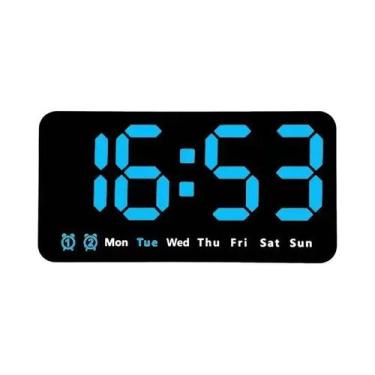 Imagem de Relógio De Parede LED Com Controle Por Voz, Grande Display Digital, Te