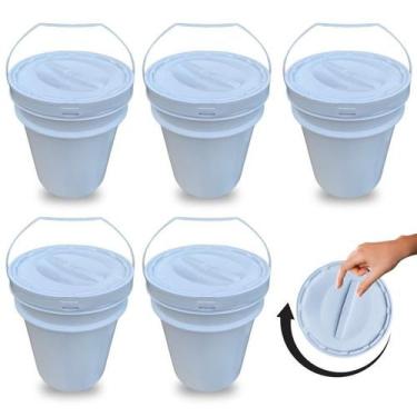 Imagem de Balde Para Dar Leite 20L E Tampa Rosca - Kit 5 Pçs - Nastripack