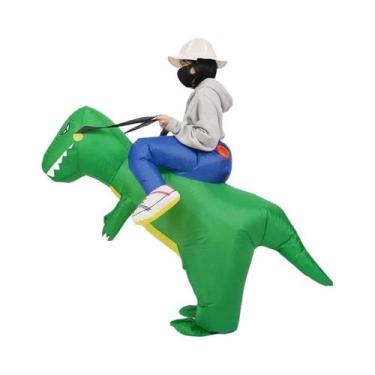 Imagem de Fantasia Inflável De Dinossauro Verde Para Crianças Unissex, Adultos, 