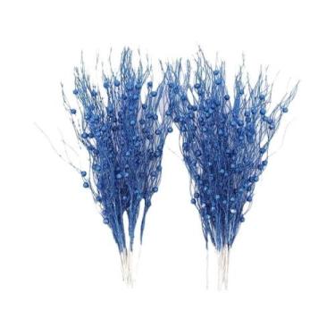 Imagem de Galhos De Frutas Artificiais Com Glitter Para Decoração De Árvore De N