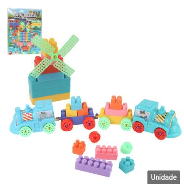 Imagem de Blocos de Montar 56 Peças Carrinho Color - Tudo em Caixa