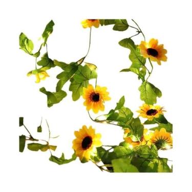 Imagem de Luzes De Cordão Com Folhas Verdes De Flores 2M-10M, Luzes De Fada De H