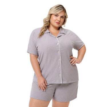 Imagem de Pijama Curto Abertura Frontal com Botões Plus Size Mescla Zee Rucci, G