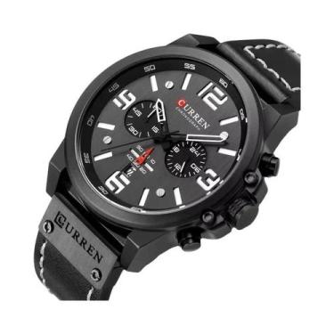 Imagem de Relógio Esportivo Luxuoso Masculino CURREN 8314 À Prova d'Água Com Cal