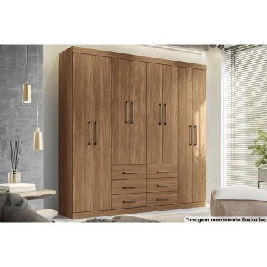 Imagem de Guarda Roupa Casal 8 Portas E 6 Gavetas Liverpool Jatoba - Santos Andirá