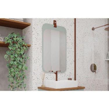 Imagem de Espelheira De Banheiro Monet Parede Retangular 48x80cm Pistache - Mgm