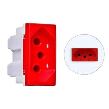 Imagem de Módulo de Tomada Padrão 2P+T 20A VM Vermelho Alumbra Siena 6090