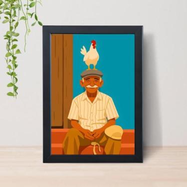 Imagem de Quadro Brasilidades Arte Brasileira A4 C/ Moldura e Vidro 05 Cor: Pret